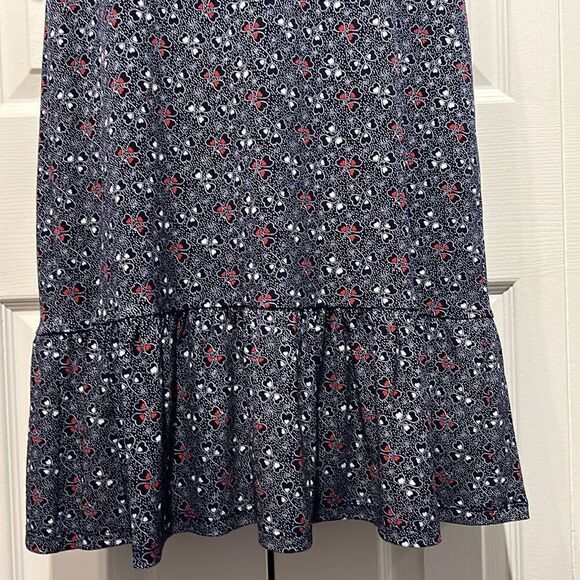 Michael Michael Kors Navy Blue With Heart Pattern Short Sleeve Dress Size M - Picture 4 of 11